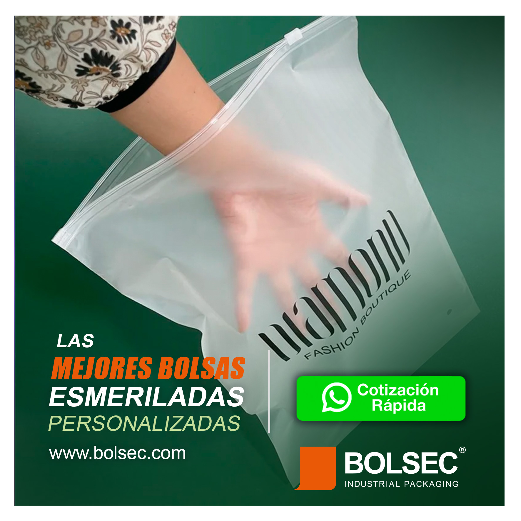 bolsas esmeriladas tipo shein con impresion personalizada